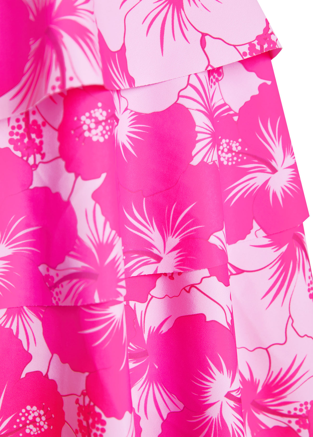 Hot Pink swimwear,Floral swimwear,Plants swimwear,ROTITA Patchwork Hot Pink Floral Print Tankini Set