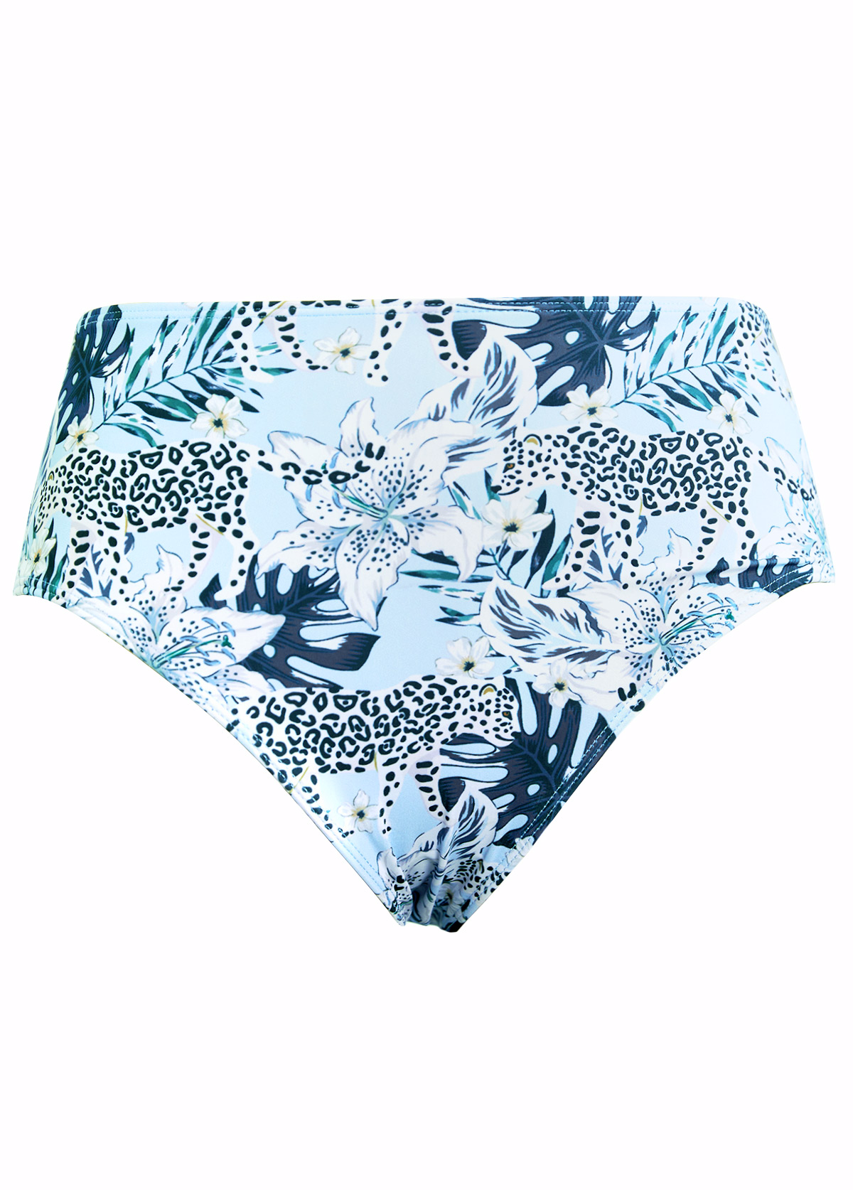 Light Blue swimwear,Plants swimwear,Animal Print swimwear,ROTITA Cut Out Light Blue Tropical Plants Print Tankini Set