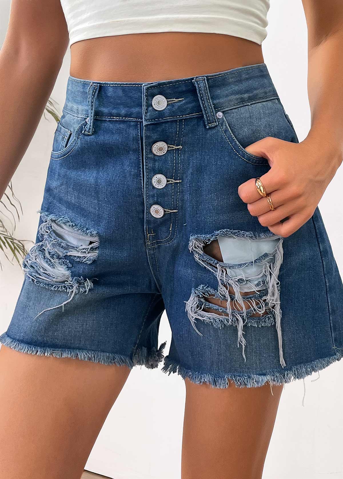 Denim Blue bottoms,Flag bottoms,American Flag Denim Blue Straight Leg Button Fly Shorts