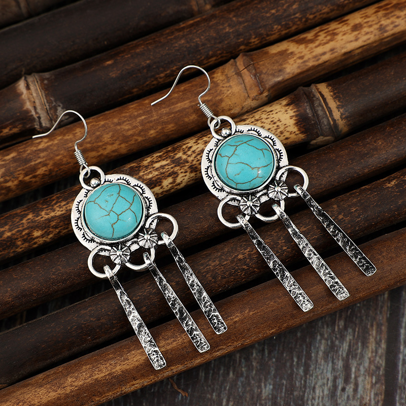Mint Green jewelry,Mint Green Color Alloy Detail Earrings