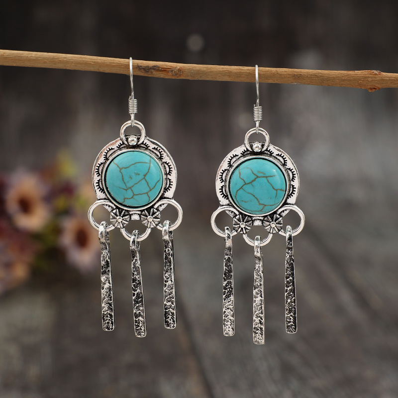 Mint Green jewelry,Mint Green Color Alloy Detail Earrings