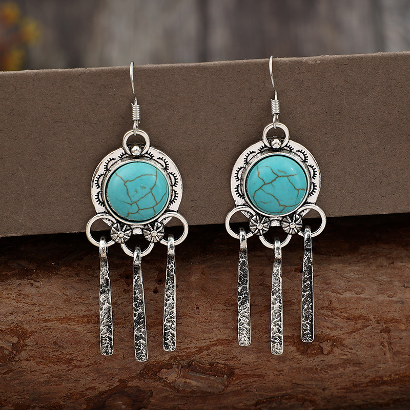 Mint Green jewelry,Mint Green Color Alloy Detail Earrings