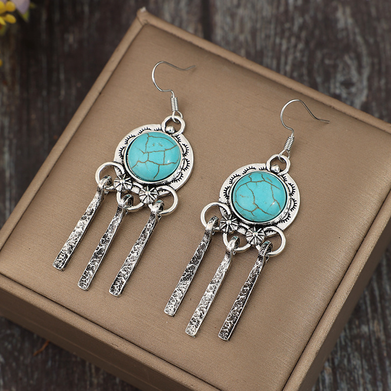Mint Green jewelry,Mint Green Color Alloy Detail Earrings