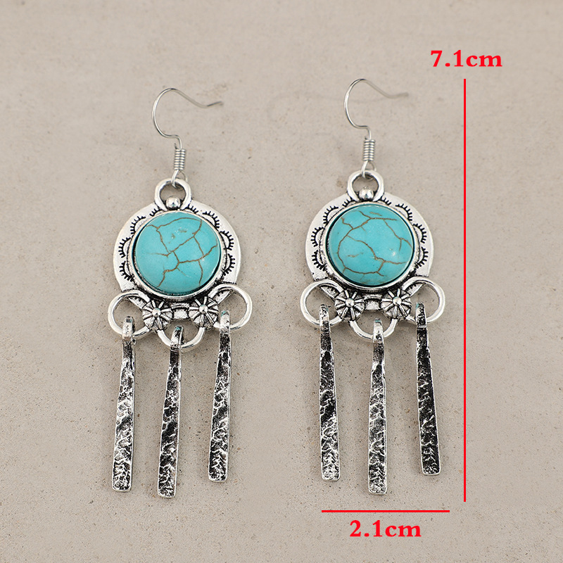 Mint Green jewelry,Mint Green Color Alloy Detail Earrings