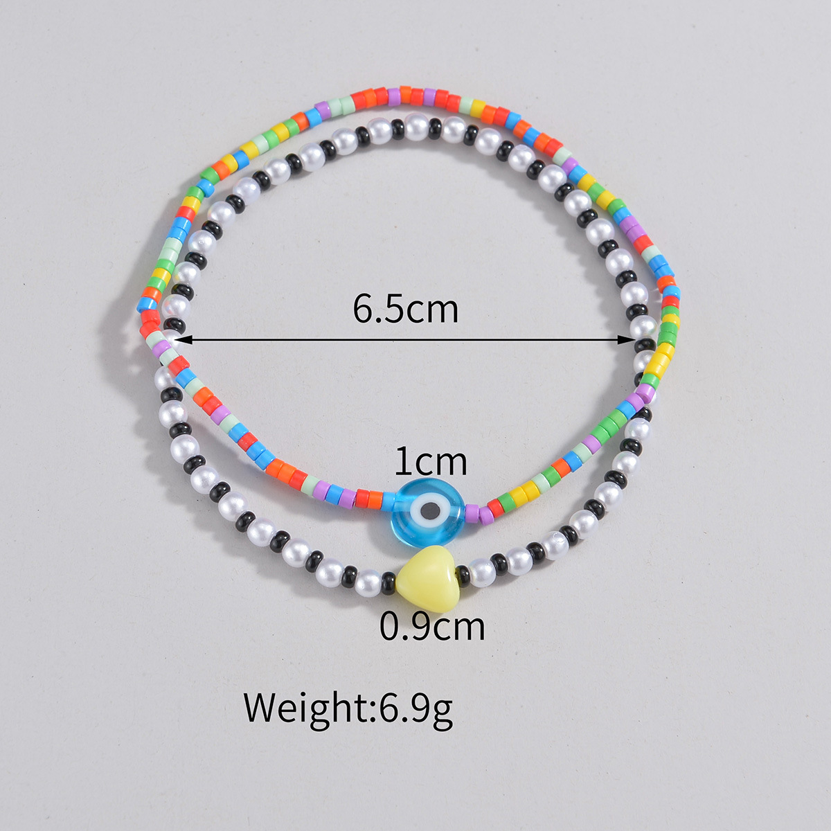 Multi Color jewelry,Heart Multi Color Polyresin Detail Anklets