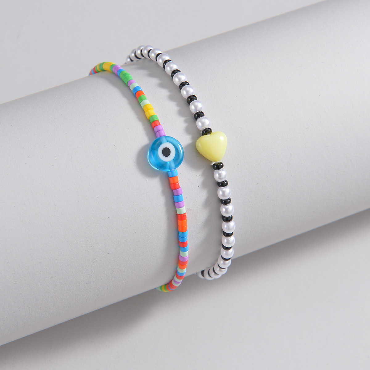 Multi Color jewelry,Heart Multi Color Polyresin Detail Anklets