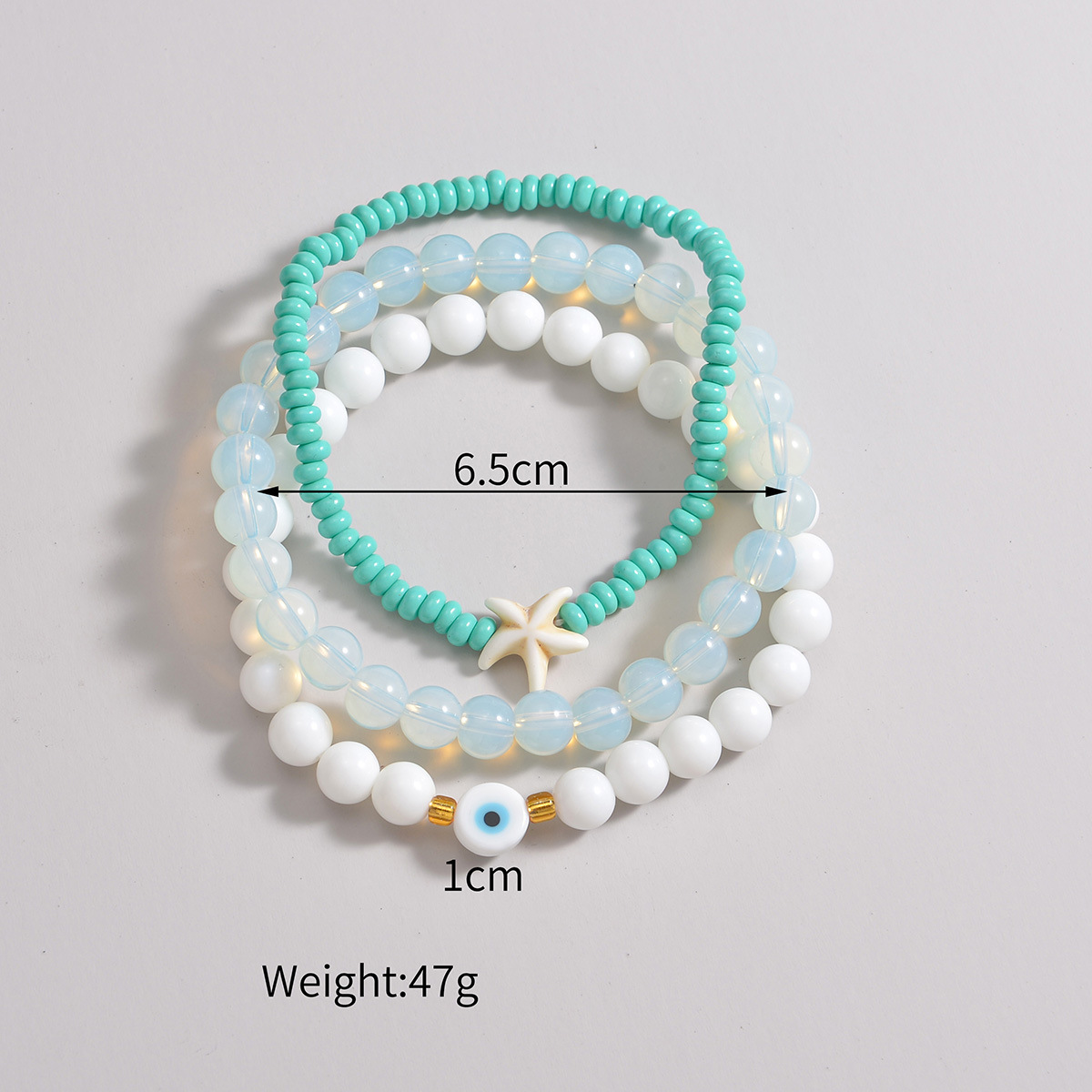 Mint Green jewelry,Animal Print jewelry,Mint Green Starfish Polyresin Anklet Set