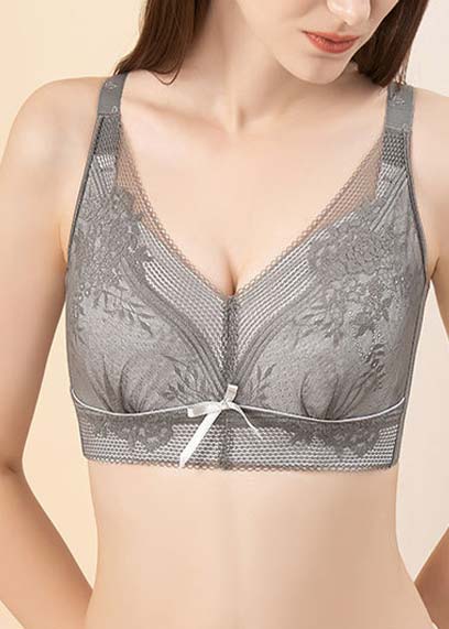 Light Grey intimates,Light Grey Lace V Neck Bra