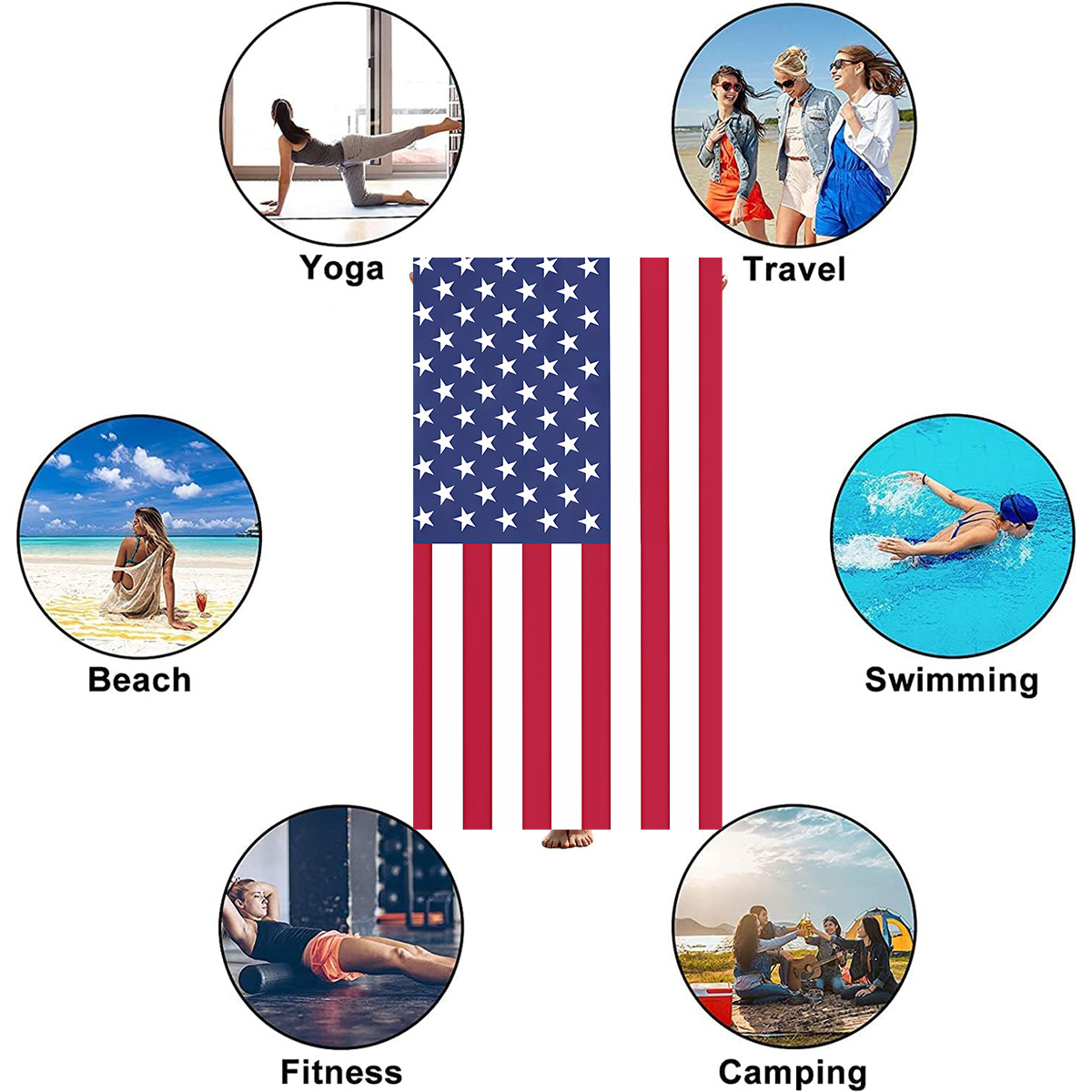 Multi Color accessories,Flag accessories,American Flag Multi Color Beach Blanket