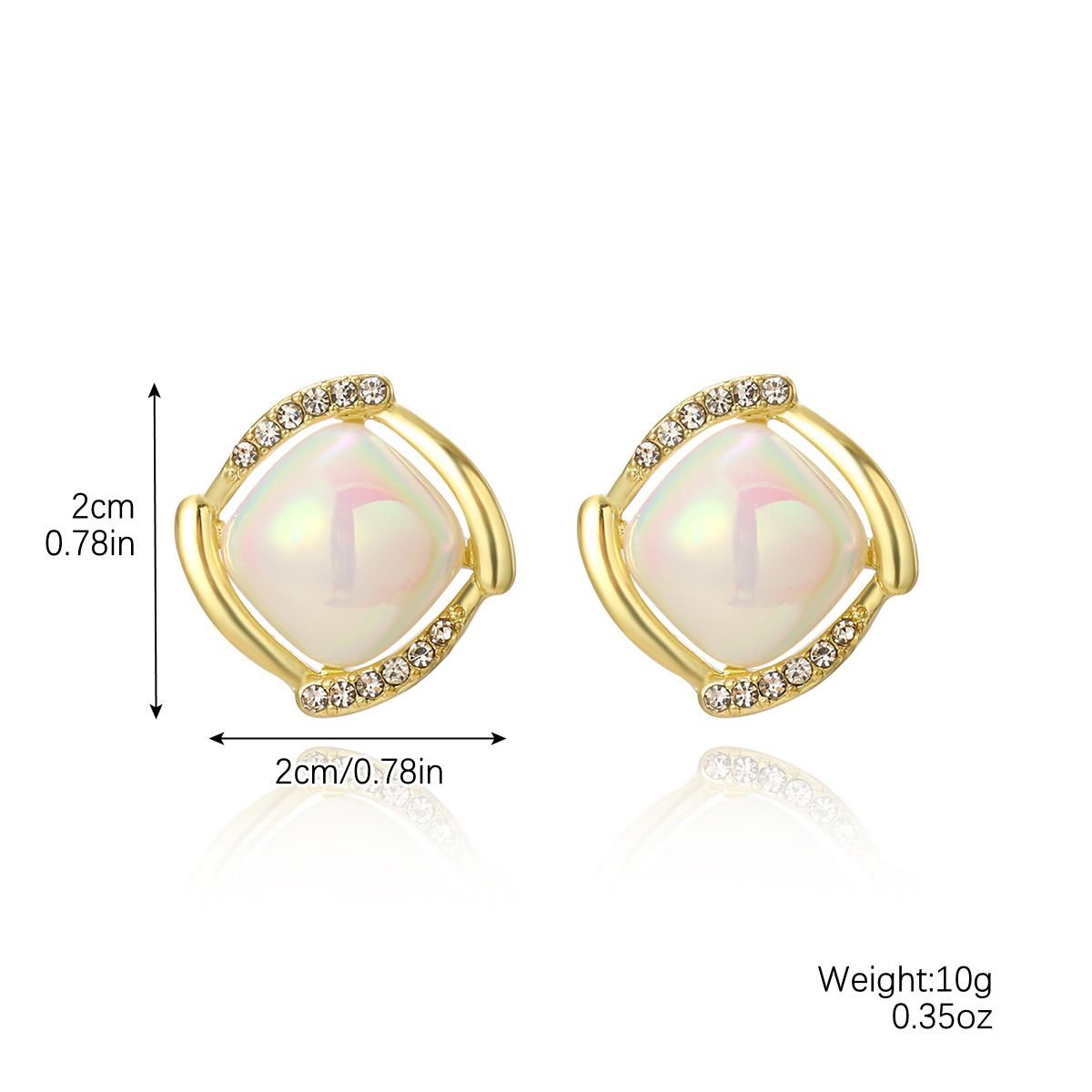 White jewelry,White Color Rhinestone Alloy Detail Earrings