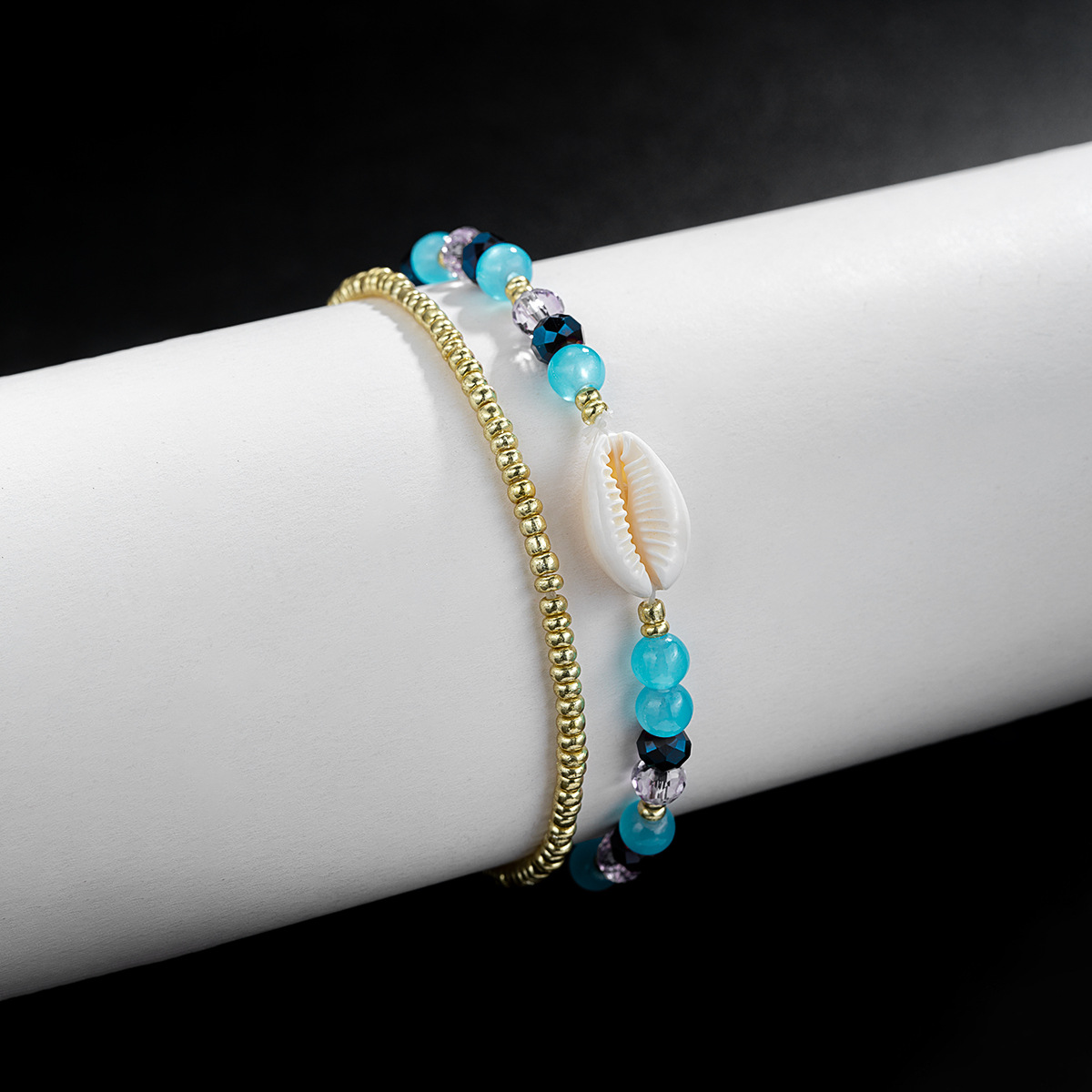 Mint Green jewelry,Shell Mint Green Polyresin Detail Anklets