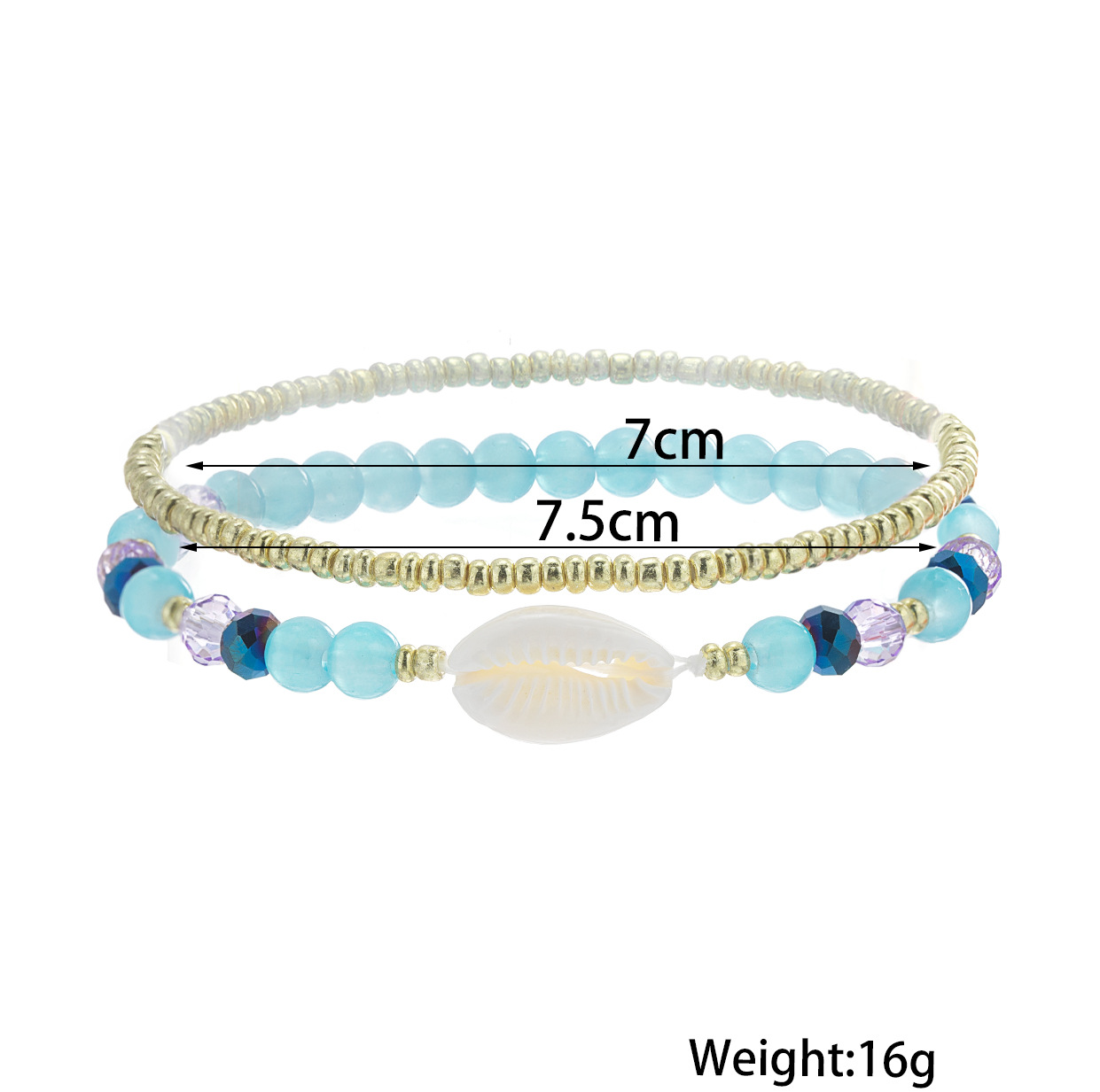 Mint Green jewelry,Shell Mint Green Polyresin Detail Anklets