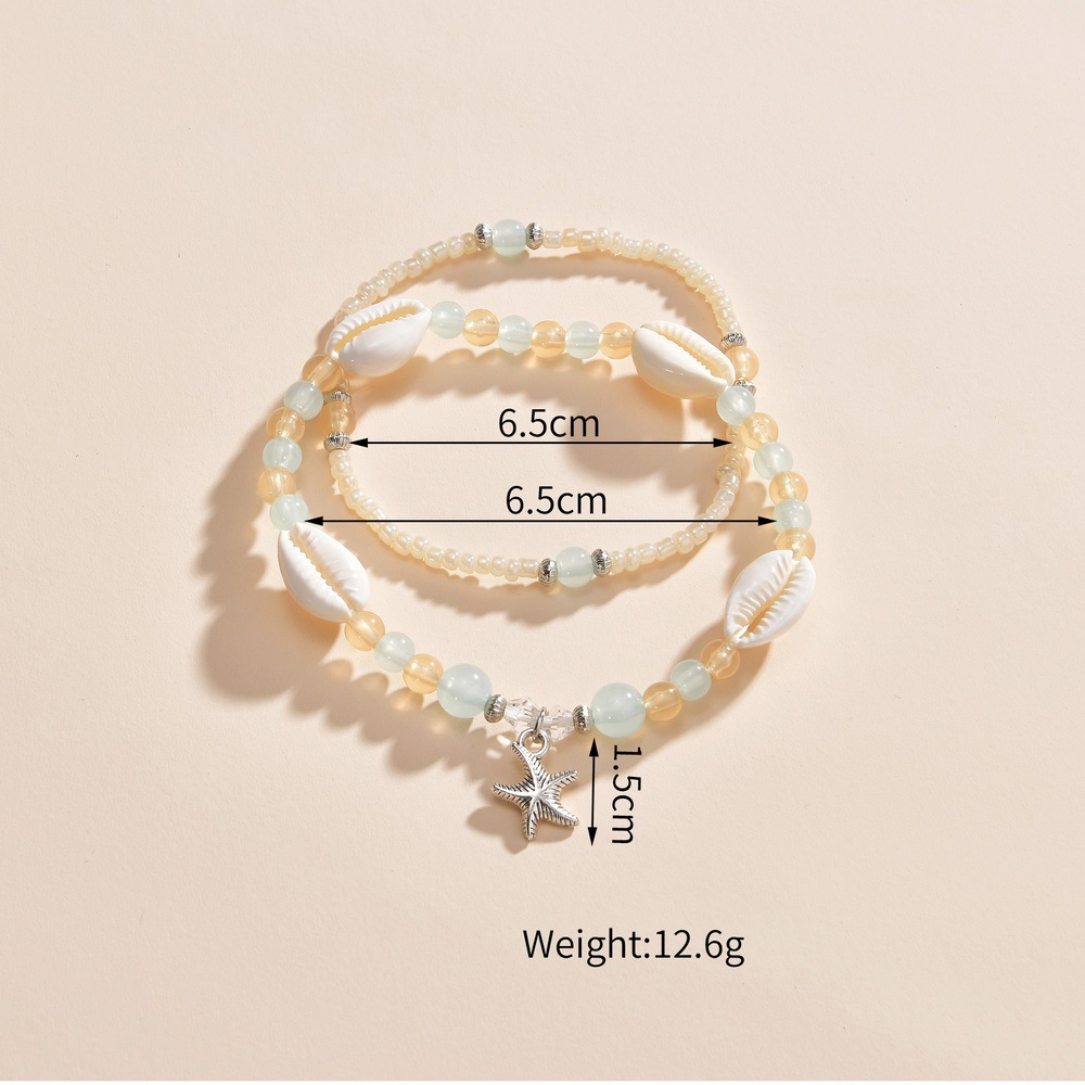 Beige jewelry,Shell Beige Color Seed Beads Anklets