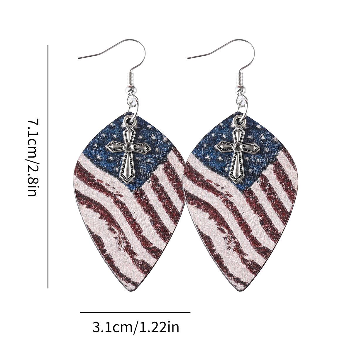 Navy jewelry,Flag jewelry,American Flag Navy Cross Wood Earrings