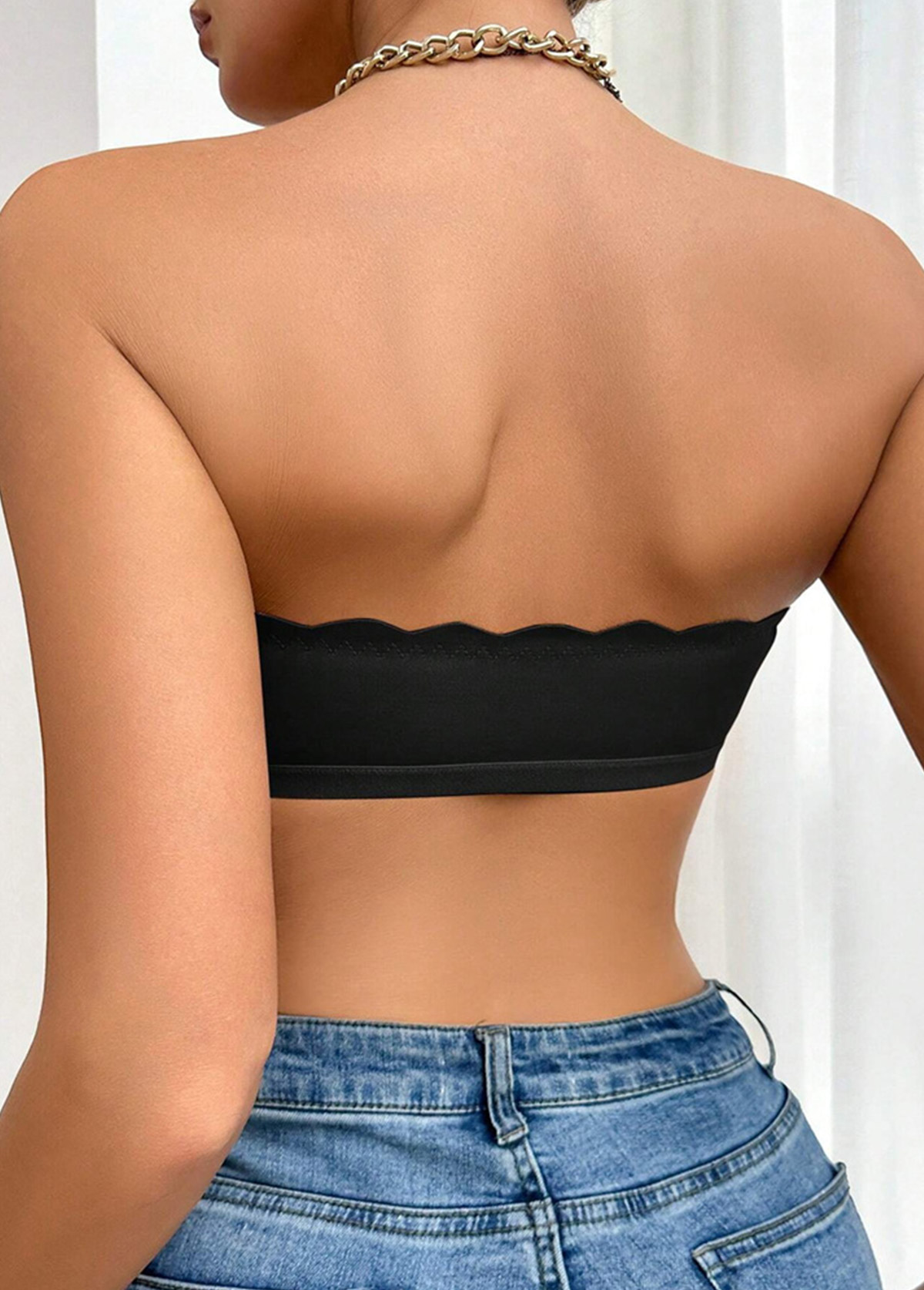 Black intimates,Plain Color intimates,Black Push Up Seamless Bandeau Bra