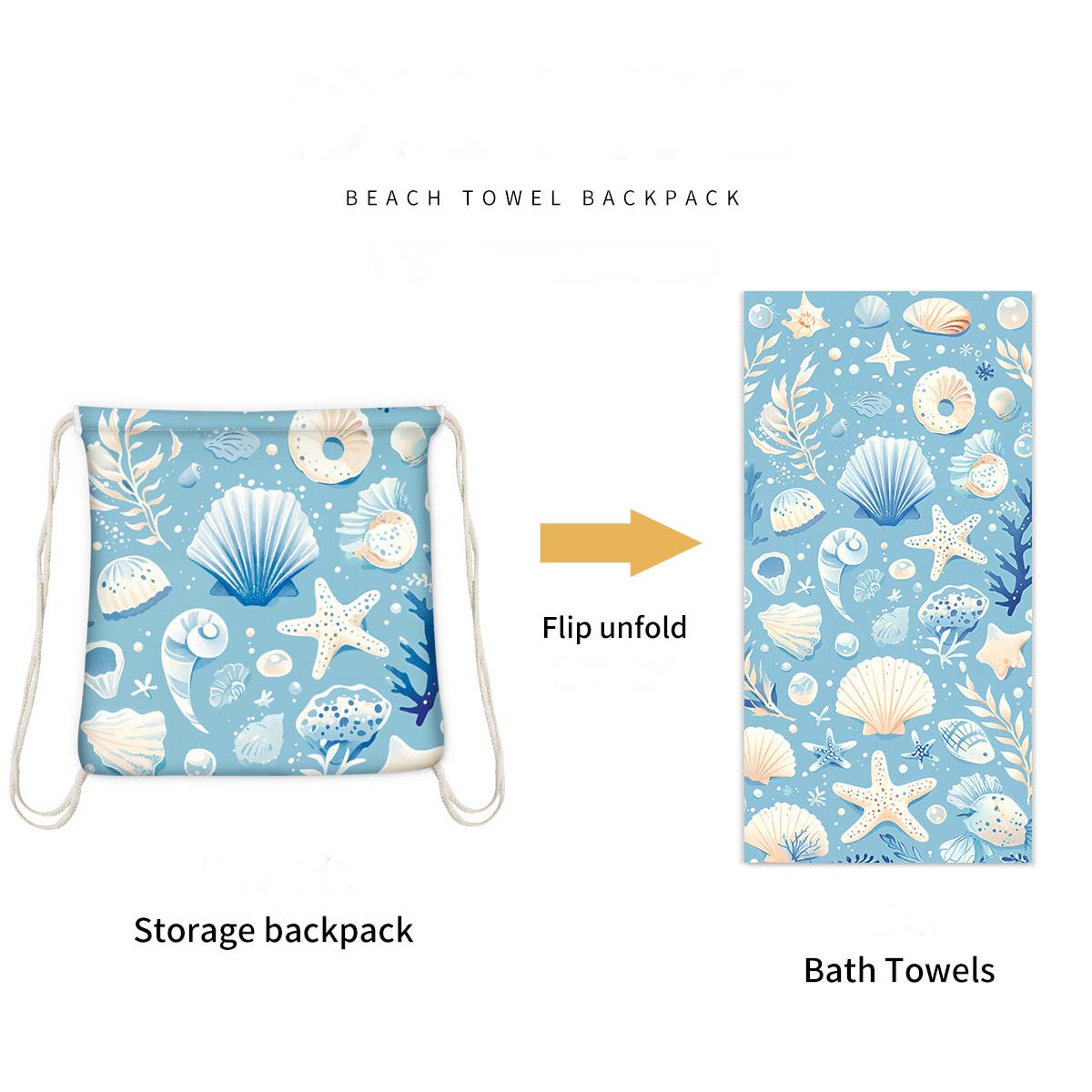 Light Blue accessories,Animal Print accessories,Marine Life Print Light Blue Beach Blanket