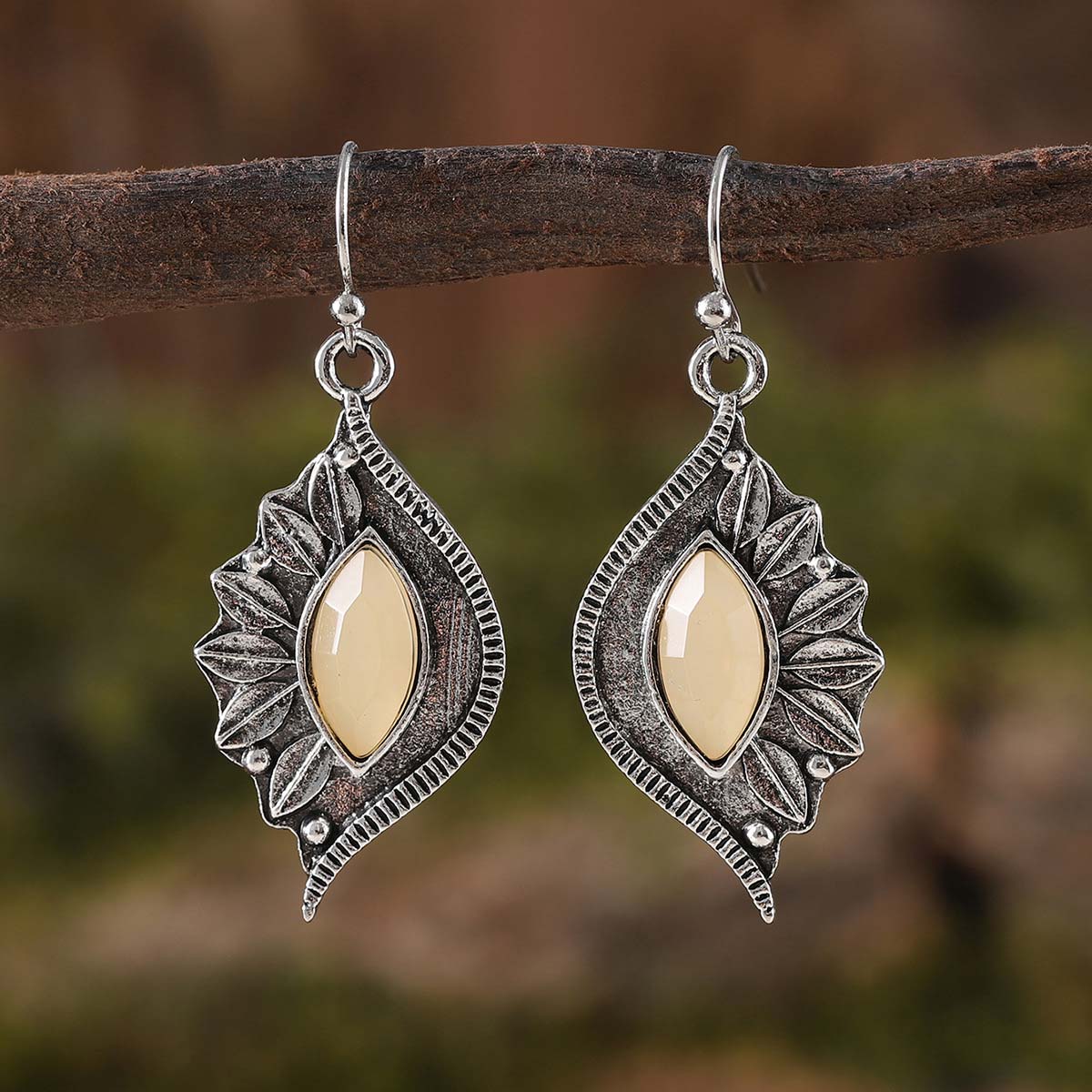 Silver jewelry,Silver Color Leaf Shape Alloy Earrings