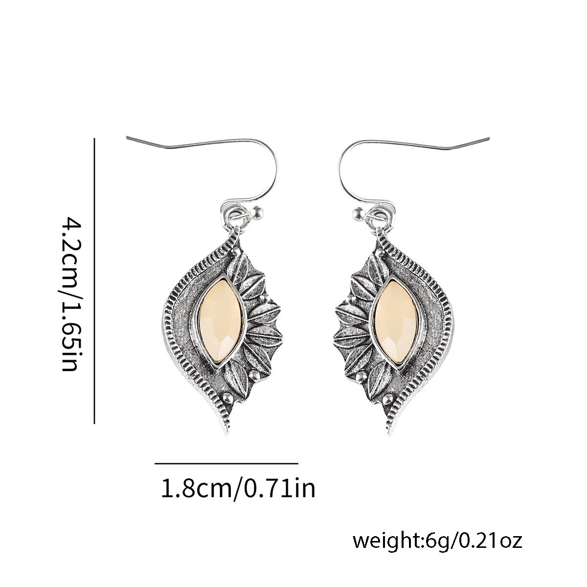 Silver jewelry,Silver Color Leaf Shape Alloy Earrings