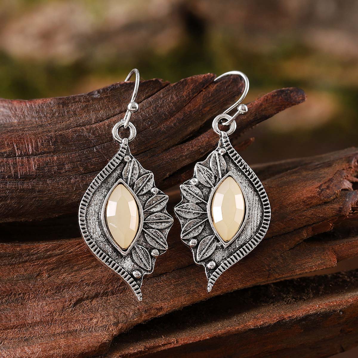 Silver jewelry,Silver Color Leaf Shape Alloy Earrings