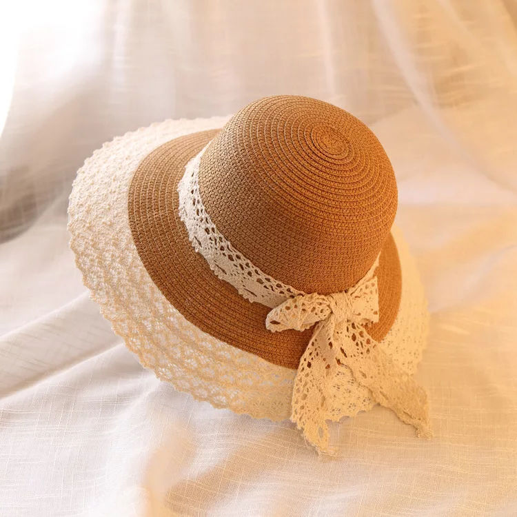Light Camel accessories,Contrast Color accessories,Light Camel Straw Material Bucket Hat