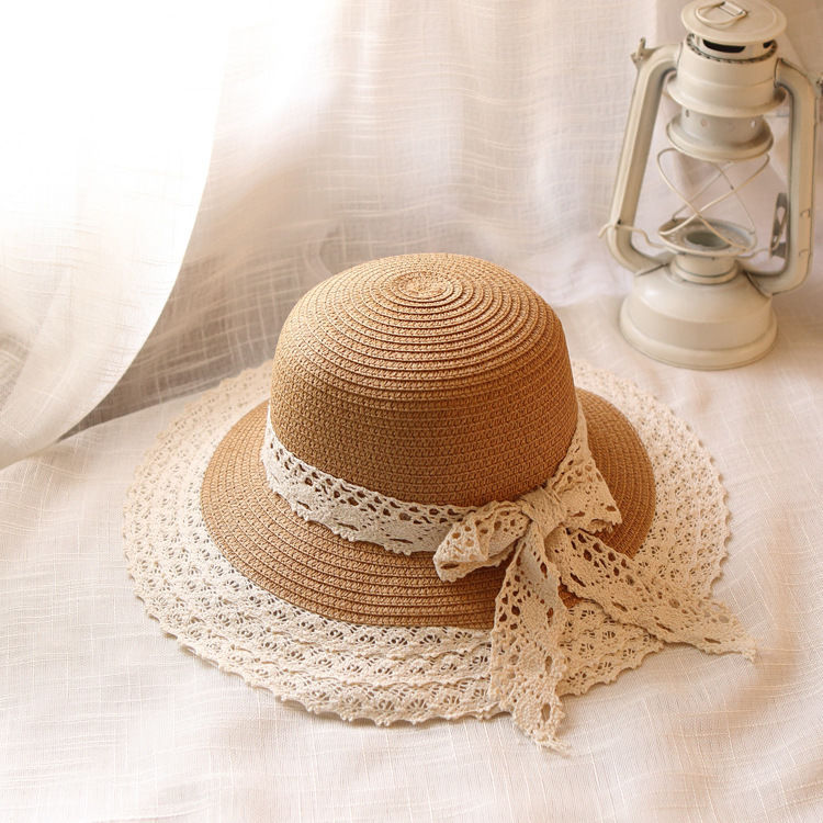 Light Camel accessories,Contrast Color accessories,Light Camel Straw Material Bucket Hat