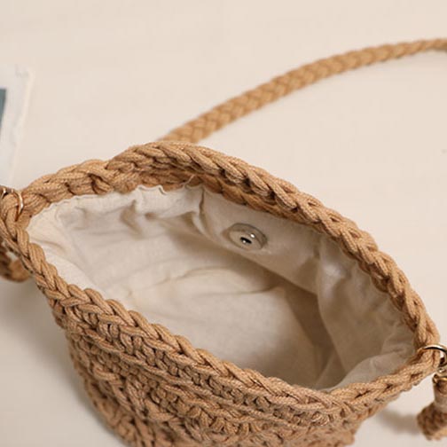 Dark Camel accessories,Plain Color accessories,Dark Camel Cotton Magnetic Crossbody Bag