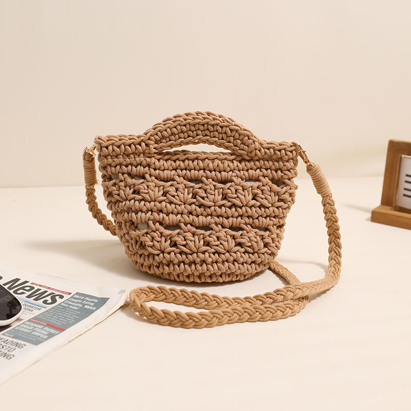 Dark Camel accessories,Plain Color accessories,Dark Camel Cotton Magnetic Crossbody Bag