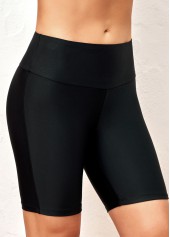 Rotita Badeshorts mit hohem Bund und elastischem Detail in Schwarz