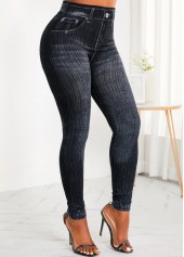 Black bottoms,Plain Color bottoms,Pocket Black Skinny Zipper Fly High Waisted Jeans