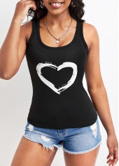 Schwarzes Träger-Tanktop mit U-Ausschnitt