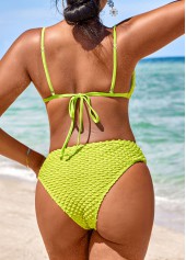 Avocado Green swimwear,Plain Color swimwear,ROTITA Avocado Green Cut Out Bikini Set