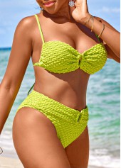 Avocado Green swimwear,Plain Color swimwear,ROTITA Avocado Green Cut Out Bikini Set