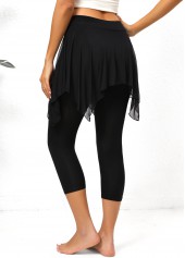 Black bottoms,Plain Color bottoms,Mesh Black Skinny Elastic Waist High Waisted Pants