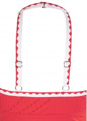 Coral swimwear,Animal Print swimwear,ROTITA Contrast Binding Coral Marine Life Print Tankini Set