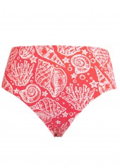 Coral swimwear,Animal Print swimwear,ROTITA Contrast Binding Coral Marine Life Print Tankini Set