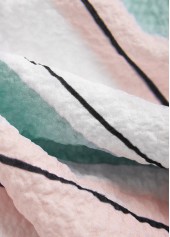 White tops,Light Pink tops,Striped tops,Geometric tops,ROTITA Plus Size Button White Striped Round Neck Blouse