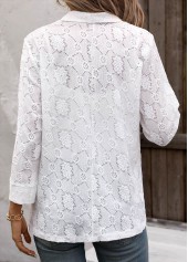 White tops,Plain Color tops,ROTITA Lace White 3/4 Sleeve Light Cardigan
