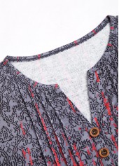 Deep Red tops,Ombre tops,ROTITA Tuck Stitch Ombre Deep Red Split Neck T Shirt