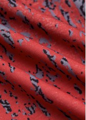 Deep Red tops,Ombre tops,ROTITA Tuck Stitch Ombre Deep Red Split Neck T Shirt