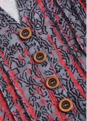 Deep Red tops,Ombre tops,ROTITA Tuck Stitch Ombre Deep Red Split Neck T Shirt