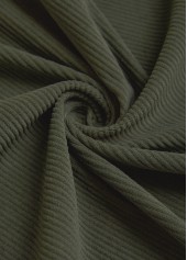 Olive Green plus size,Plain Color plus size,ROTITA Plus Size Patchwork Olive Green Shirt Collar Corduroy Waistcoat