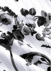 Black swimwear,Plants swimwear,Floral swimwear,ROTITA Drawstring Black Random Floral Print One Piece Swimwear