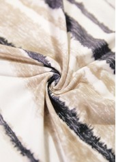 Light Camel tops,Tie Dye tops,ROTITA Tie Dye Print Light Camel V Neck T Shirt