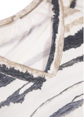 Light Camel tops,Tie Dye tops,ROTITA Tie Dye Print Light Camel V Neck T Shirt