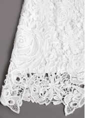 White tops,Plain Color tops,ROTITA Embroidery White Round Neck Long Sleeve T Shirt