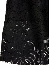 Black swimwear,Plain Color swimwear,ROTITA Lace V Neck Black Tankini Set