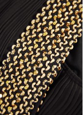 Black swimwear,Plain Color swimwear,ROTITA Jacquard Black High Waisted Bikini Set