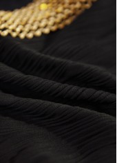 Black swimwear,Plain Color swimwear,ROTITA Jacquard Black High Waisted Bikini Set