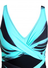 Cyan swimwear,Ombre swimwear,ROTITA Criss Cross Cyan Ombre One Piece Swimwear