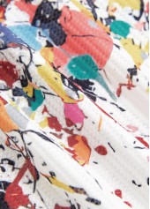 White tops,Ombre tops,ROTITA Cut Out Ombre White Round Neck T Shirt